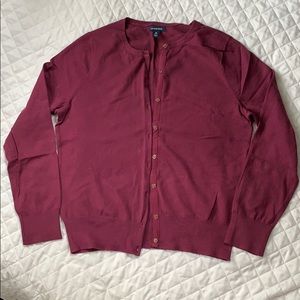 NWOT Lands' End burgundy cardigan, M